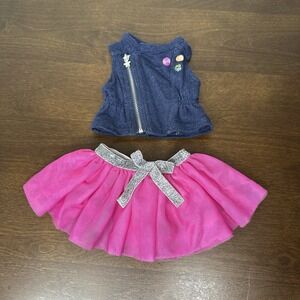 Love To Layer Outfit American Girl Blue Vest Pink Tulle Skirt Truly Me Retired